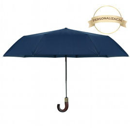 Składany mały parasol z odblaskowymi elementami - granatowy