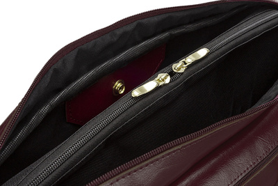 Genuine leather women's laptop bag Marina red