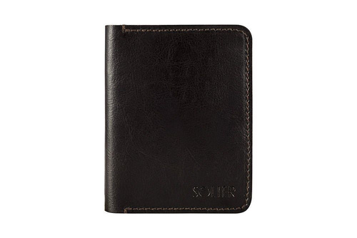 Slim leather men's wallet SOLIER SW10 SLIM DARK BROWN