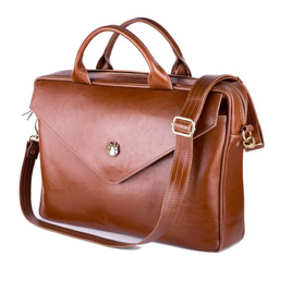 Genuine leather woman's laptop bag FL15 Positano vintage brown