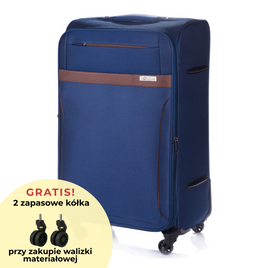 Large soft luggage L Solier STL1316 navy-brown