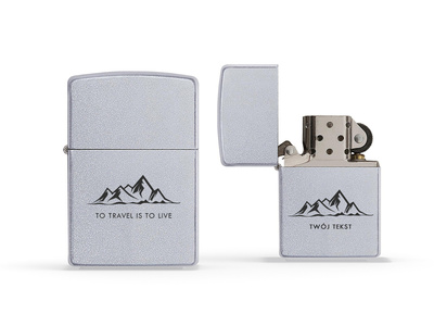 Set of personalized Zippo lighter and leather case