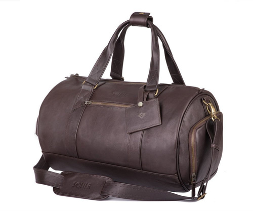 GENUINE LEATHER MEN'S WEEKEND BAG SL19 BRANDON BROWN