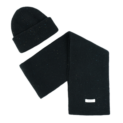 Ciepły wełniany szalik 100% wełny NORDIS czarny