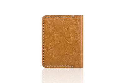 Slim leather men's wallet SOLIER SW11 SLIM LIGHT BROWN