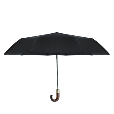 Składany mały parasol z odblaskowymi elementami - czarny