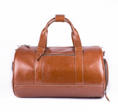 GENUINE LEATHER MEN'S WEEKEND BAG SL19 BRANDON VINTAGE BROWN