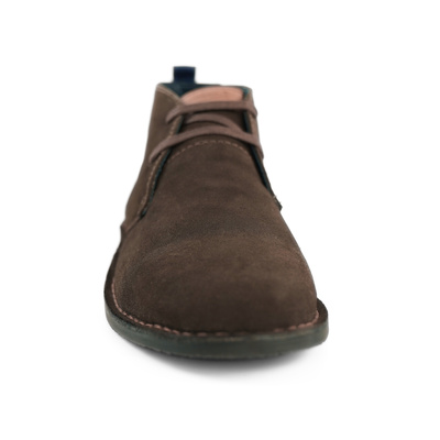 Men's stylish leather Chukka shoes / boots dark brown M467DBS