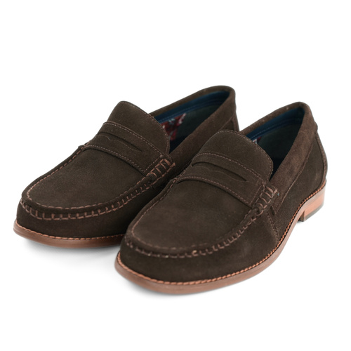 Men's stylish leather Chukka shoes / boots dark brown M467DBS