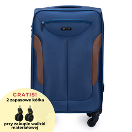 Medium soft luggage M Solier STL1801 navy-brown