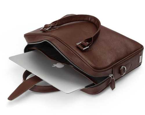 Skórzana męska torba na laptopa Solier SL22 Kingston brąz