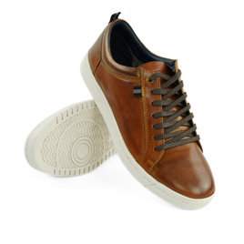 Men's stylish leather Chukka shoes / boots dark brown M467DBS