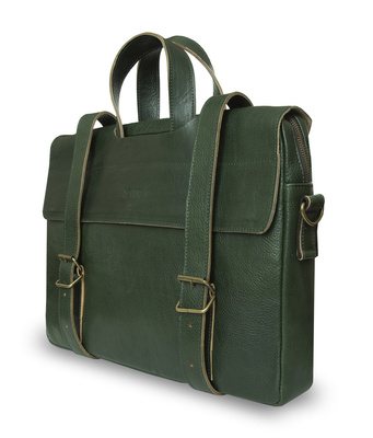 Genuine leather bicycle bag SR03 green