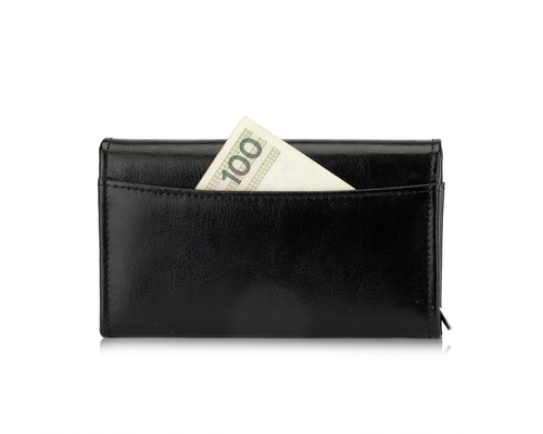 Women's leather wallet Solier P17 black