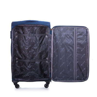 Large soft luggage L Solier STL1316 navy-brown