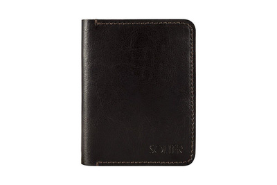 Slim leather men's wallet SOLIER SW10 SLIM DARK BROWN