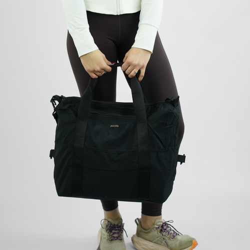 Duża materiałowa torba damska sportowa Solier FB55 Viona - czarna