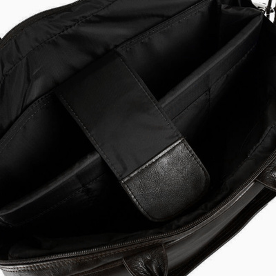 Black leather shoulder laptop bag Solier Rothen SL30 