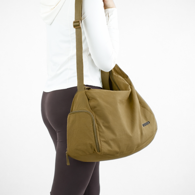 Sportowa torba materiałowa fitness pilates Solier FB53 Teya - oliwkowa