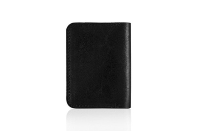 Slim leather men's wallet SOLIER SW11 SLIM BLACK