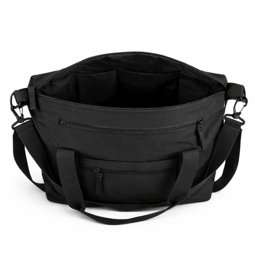 Genuine leather woman's laptop bag FL25 black with snake pattern