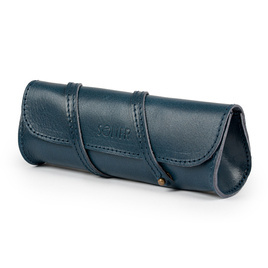 Leather pencil case Solier SA52 navy