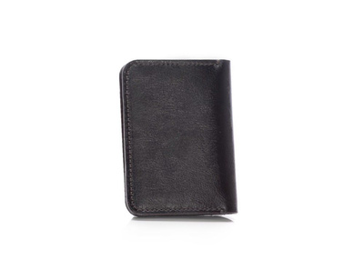 Slim leather men's wallet with coin holder SOLIER SW16 SLIM DARK BROWN