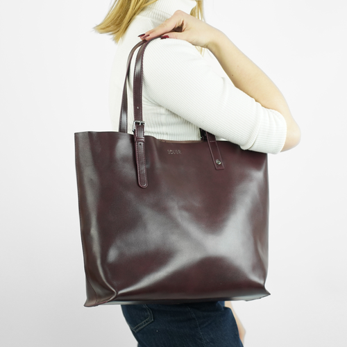 Genuine leather woman's laptop bag FL25 black with snake pattern