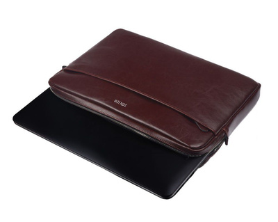 Genuine leather laptop case 15' Solier SA24A Burgundy