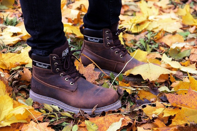 BROWN GENUINE LEATHER WALKING BOOTS