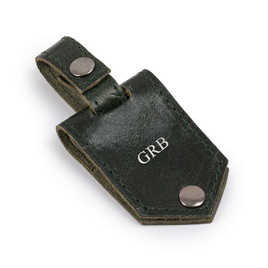 Personalised leather key ring Solier SA60 green