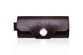 Leather men's key holder SOLIER SA11 BROWN/MAROON