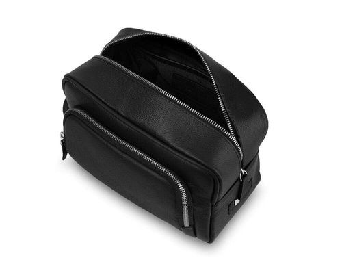 Elegant genuine leather men's beauty bag SK04 SOLIER black