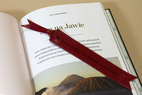 Personalized leather bookmark red