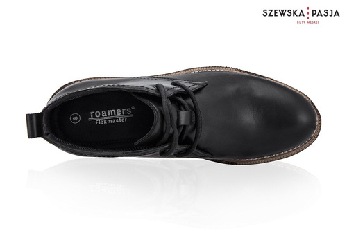 Klasyczne skórzane buty męskie Chukka czarne
