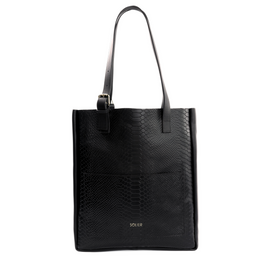 Skórzana torba shopper damska FL27 Fiore czarny wąż