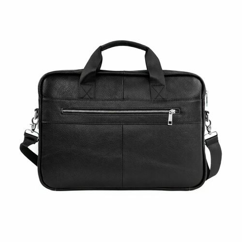 Genuine leather woman's laptop bag FL25 black with snake pattern