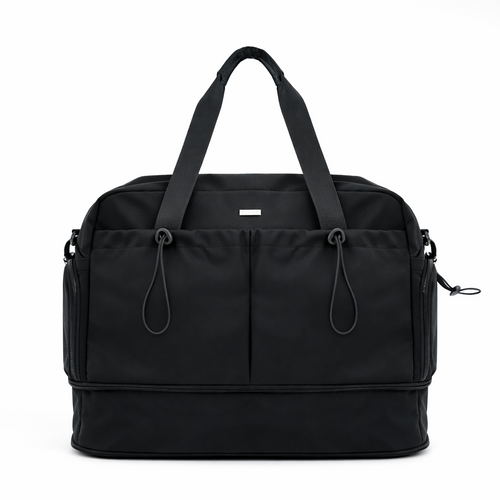 Torba weekendowa podróżna skórzana Solier SL39 Astrin czarna 