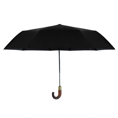 Składany mały parasol z odblaskowymi elementami - czarny