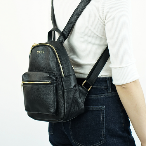 Genuine leather woman's laptop bag FL25 black with snake pattern