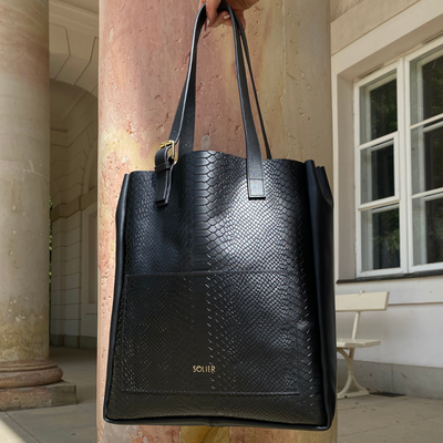 Genuine leather woman's laptop bag FL15 Positano dark grey