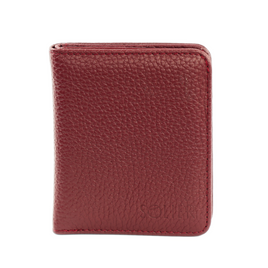 Burgundowy portfel z naturalnej skóry kompaktowy model Solier SW49 BURGUNDY