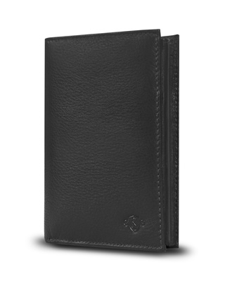 Elegant black leather wallet RFID SOLIER SW34