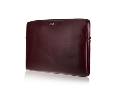 Genuine leather laptop case 13' Solier SA23 Burgundy