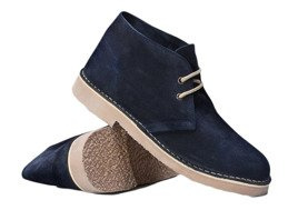 Men's stylish leather suede Chukka shoes/boots navy