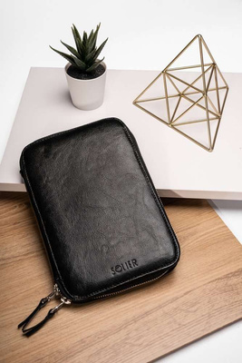 Genuine leather organiser Solier SA38 black