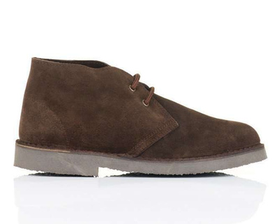 Men's stylish leather Chukka shoes / boots dark brown M467DBS