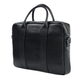 Black leather shoulder laptop bag SL20 EDYNBURG