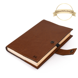 Personalizowana skórzana okładka na notes kalendarz Solier SA41 vintage brown