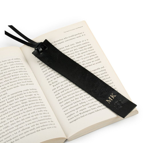 Personalized leather bookmark red